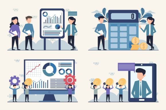 Business Data Analysis and Teamwork Set: Visualizing Collaboration for Modern Teams
