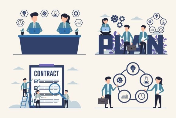 Business Strategy Illustration Set: Vector Assets
