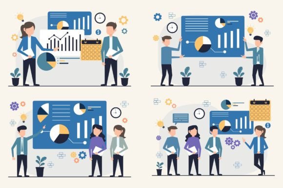 Elevating Corporate Storytelling with a Premium Business Presentation Illustration Set