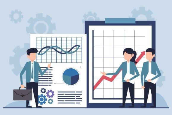 Team Analyzing Business Growth: A Visual Blueprint for Success
