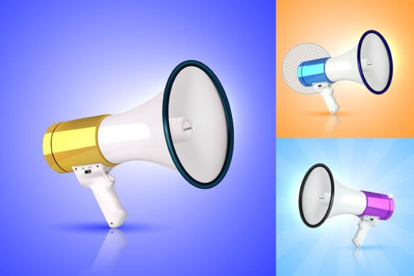 Vector 3D Megaphone Illustration: A Dynamic Tool for Modern Design Projects
