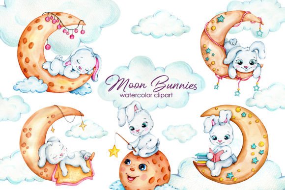 Watercolor Clipart Bunnies: Creative Assets