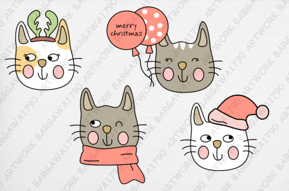 Winter Cute Cat: The Ultimate Digital Illustration Set for Holiday Creatives
